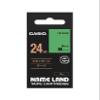 Casio Label Writer Nameland Genuine Tape, 0.9 inches (24 mm), XR-24GN with Black Text on Green view 1