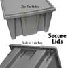 Akro-Mils 35300 Nest and Stack Plastic Storage Container and Distribution Tote, (29-1/2-Inch L x 19-1/2-Inch W x 15-Inch H), Gray, (3-Pack) view 4
