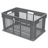 Akro-Mils 37612 Plastic Straight Wall Container Tote with Mesh Sides and Base, 24x16x12-Inch, Gray (3-Pack) view 1