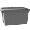 Akro-Mils 39120 Industrial Plastic Storage Tote with Hinged Attached Lid, (21-Inch L by 15-Inch W by 12-Inch H), Gray, (6-Pack) view 3