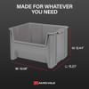 Akro-Mils Stak-N-Store Stackable Plastic Storage Bin, Open Front Organizer, Gray, 3 Pack view 4