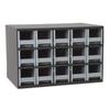 Akro-Mils 15-Drawer Steel Parts Craft Storage Cabinet Hardware Organizer, 19715, (17-Inch W x 11-Inch D x 11-Inch H), Gray Cabinet, Gray Drawers,Black view 1