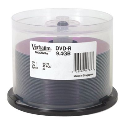Verbatim 40PK DVD-R 9.4GB 2X DOUBLE (94777)