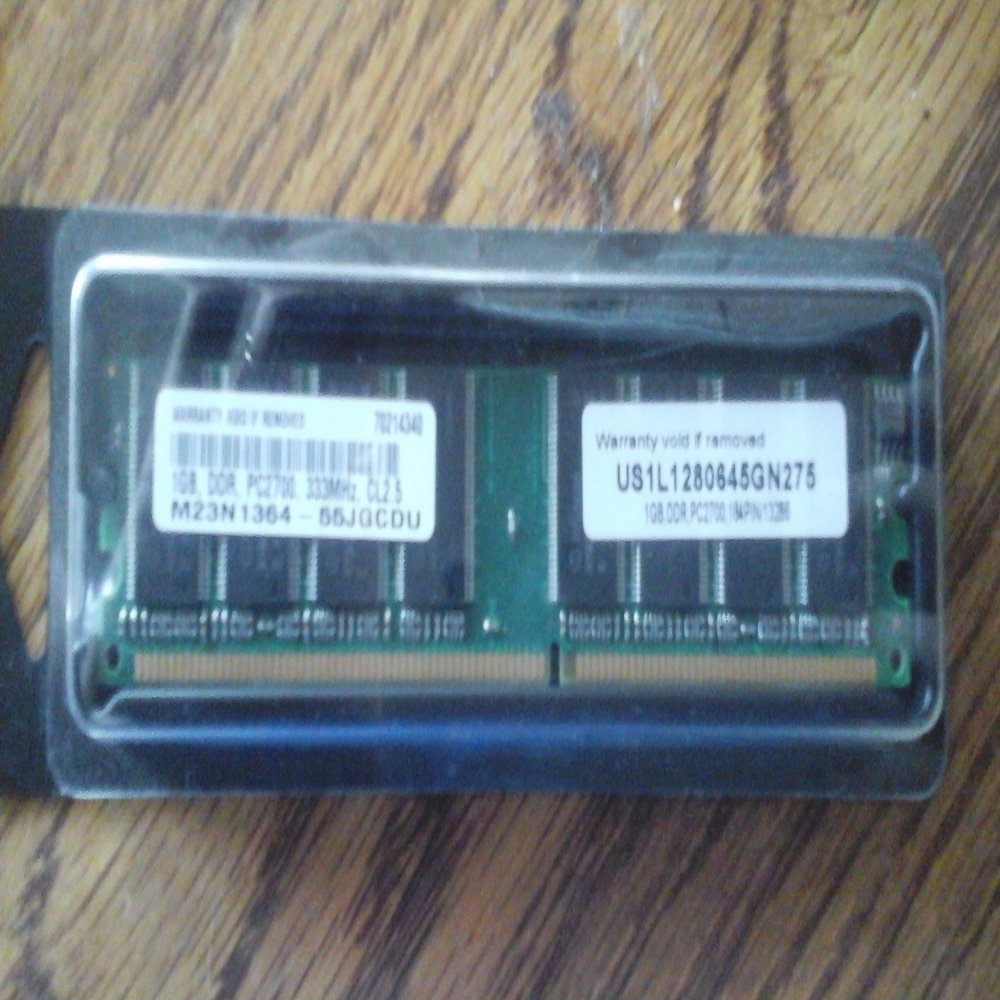 1GB, DDR, PC2700, 184 Pin/13286, 333MHz, CL2.5 Memory chip