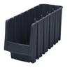 Akro-Mils 30718 Economy Stacking Shelf Plastic Storage Bins, (12-Inch x 8-3/8-Inch x 5-Inch), Black (8-Pack) view 1