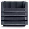 Akro-Mils 30718 Economy Stacking Shelf Plastic Storage Bins, (12-Inch x 8-3/8-Inch x 5-Inch), Black (8-Pack) view 2
