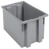 Akro-Mils 35190 Nest and Stack Plastic Storage Container and Distribution Tote, (19-1/2-Inch L x 15-1/2-Inch W x 10-Inch H), Gray, (6-Pack) view 1