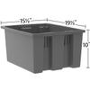 Akro-Mils 35190 Nest and Stack Plastic Storage Container and Distribution Tote, (19-1/2-Inch L x 15-1/2-Inch W x 10-Inch H), Gray, (6-Pack) view 3