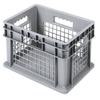 Akro-Mils 37278 Plastic Straight Wall Container Tote with Mesh Sides and Solid Base, (16-Inch x 12-Inch x 8-Inch), Gray, (12-Pack) view 1