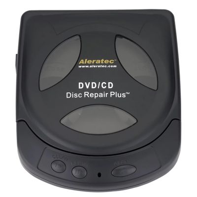 Aleratec Motorized DVD CD Disc Repair System - Playback Restoration and Cleaning Device for CDs and DVDs - Includes Repair Solution - Portable Cleaner for CD Player Discs with Read Errors