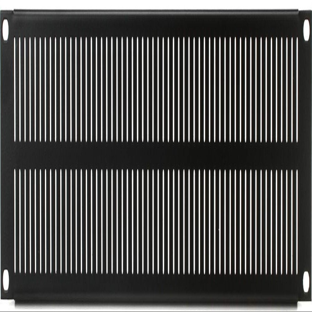 Vertical Slotted Econo Blank Vent Panel Panel Height: 3.5" H (2U space), Color: Black Powder Coat