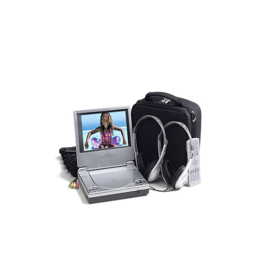 Audiovox D1708PK 7-Inch Ultra Slim Line Portable DVD Player with Bonus Pack