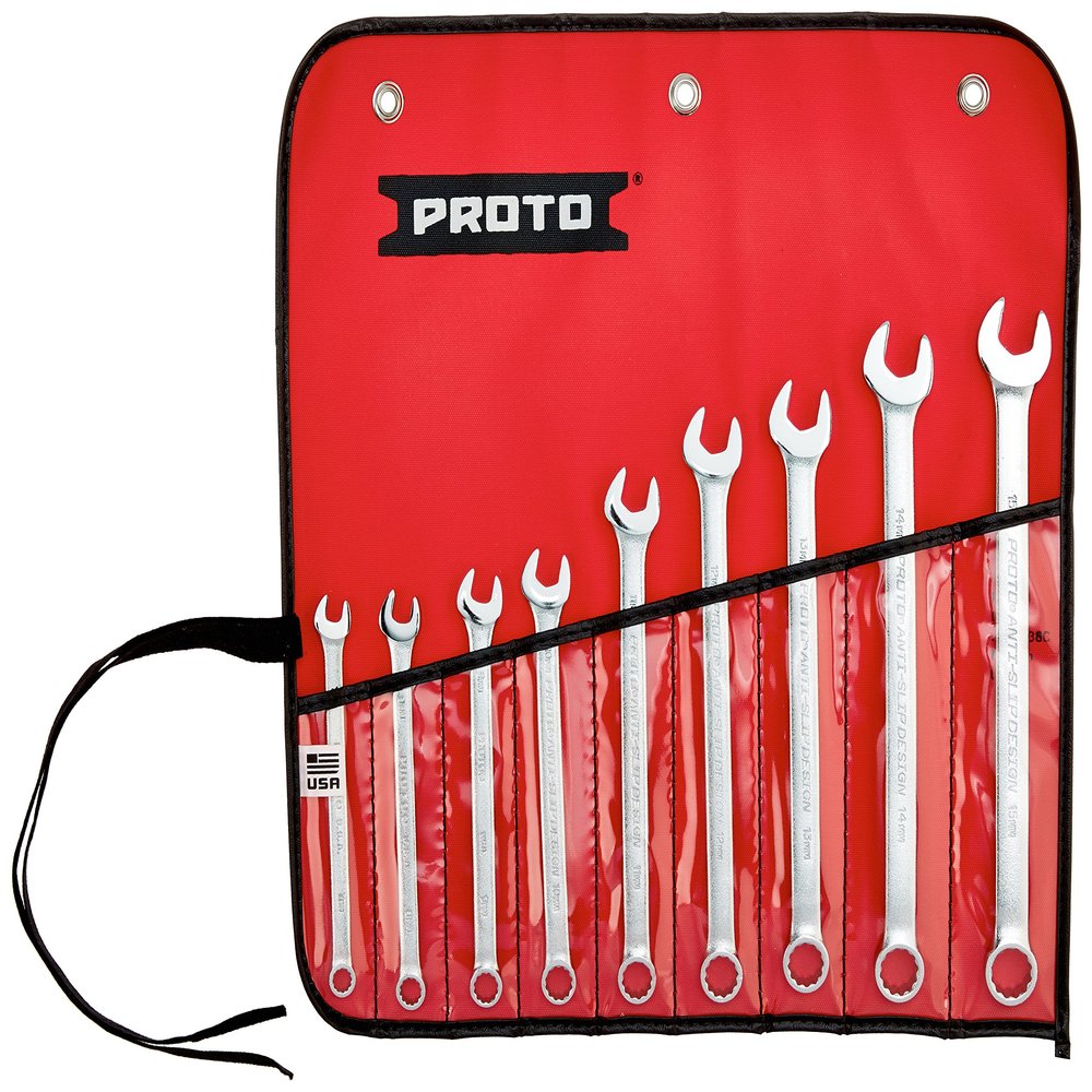 9 Piece Satin Metric Combination ASD Wrench Set 12 PT