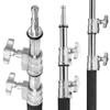 Flashpoint 10' C Light Stand on Turtle Base Kit with Two Tier Spring Loaded Riser Column, Two 3" GOBO Heads, Baby Pin and 40" Grip Arm, Chrome, a C Stand for Cinema and Still Studios view 3