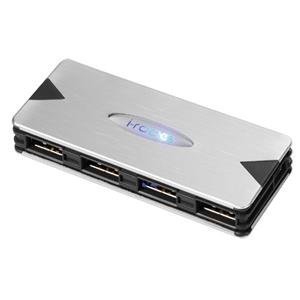 Irocks Silver USB 2.0 Illuminated 4 Port Hub