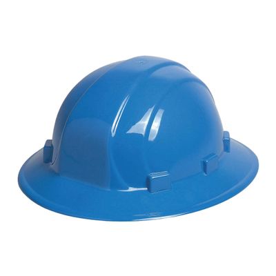 ERB 19506 Full Brim Hard Hat with 6-Point Ratchet Suspension, Blue, Medium