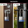 Master Lock Silver Outdoor Keyed-Alike Padlocks with Keys, Extra Long Shackle Lock for Gate, Fence, Shed, or Other Equipment, 3 Pack, 1TRILJ view 3