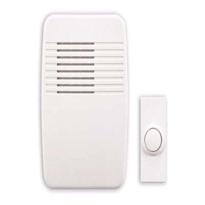 GLOBE SL-7366-02 Wireless Plug-In Door Chime Kit with Molded Plastic Cover, White