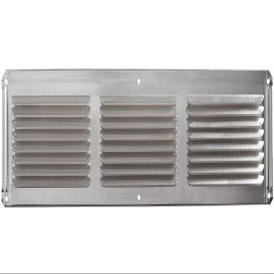 GAF Master Flow - 16" x 4" Aluminum Under Eave Soffit Vent - EAC16X4 - Mill Finish, Louvered Intake Vent with Poly-Mesh Screen for Attic Ventilation, Corrosion-Resistant, 26 Sq. in. NFA