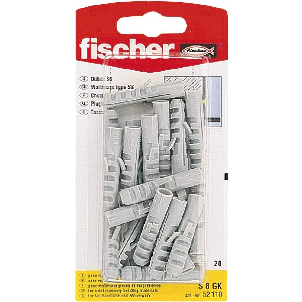 Fischer 52116 S 6 GK Expansion Plug - Multi-Colour (30-Piece)