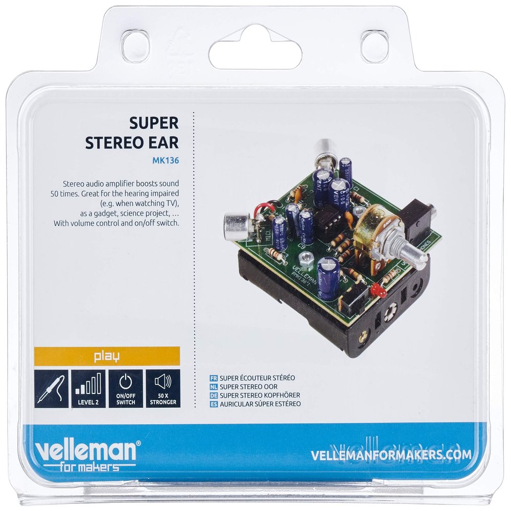 Velleman, Inc  Super Stereo Ear MiniKit MK136  Entry Level Audio Amplifier Soldering Project