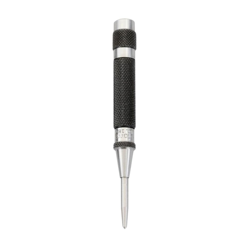 Starrett Automatic Center Punch with Hardened Steel Metal - 100mm Length, 11mm Punch Diameter Tapered - 18AA