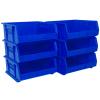 Akro-Mils 6 Pack AkroBins Plastic Storage Bins, Space-Saving Organizers, Blue view 1