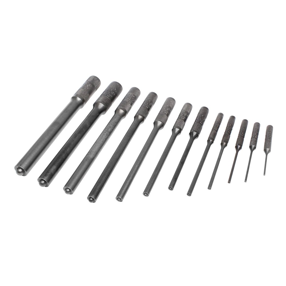 Mayhew Tools 62254 Pilot Punch, 12-Piece Set Kit Bag, Black Oxide Finish