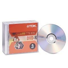 TDK DVD+R47DBXS5 Rewritable +r DVD