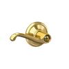 Schlage F40 V FLA 605 Flair Door Lever, Bed & Bath Privacy Lock, Bright Brass view 1