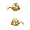 Schlage F40 V FLA 605 Flair Door Lever, Bed & Bath Privacy Lock, Bright Brass view 4