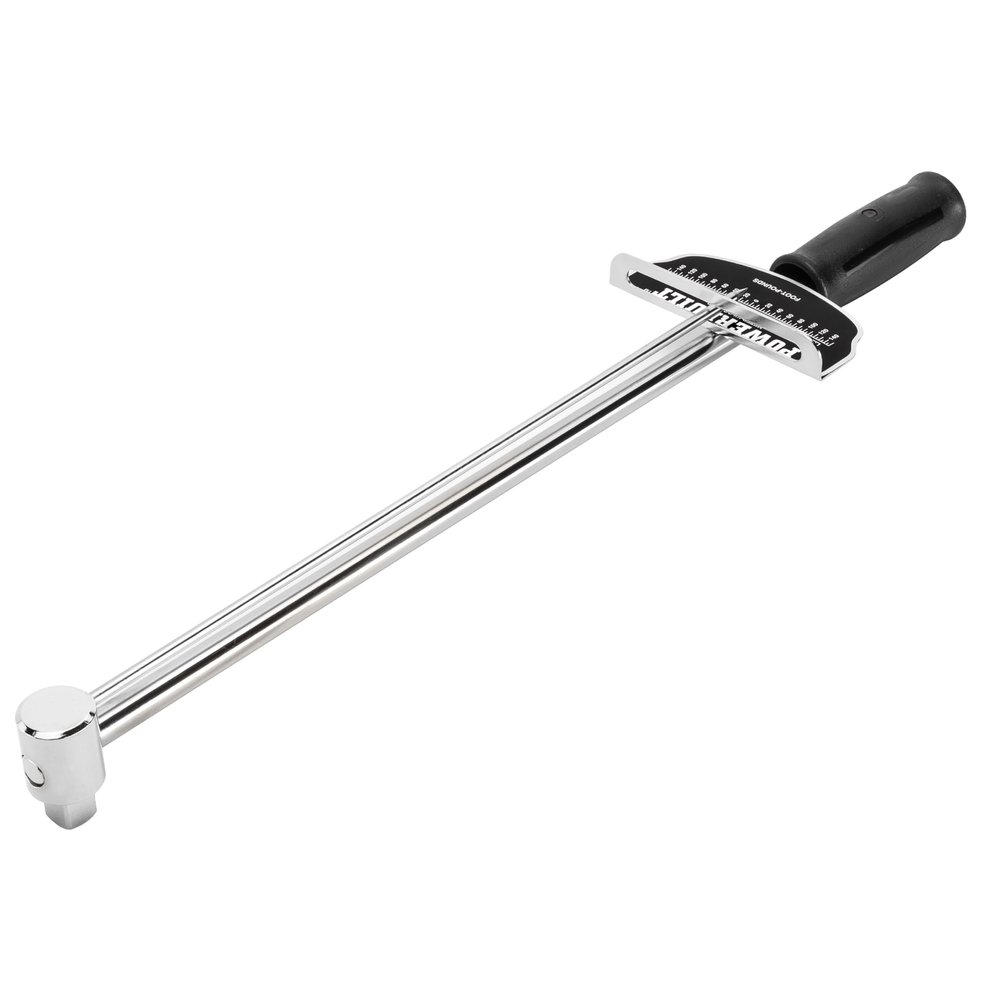 Powerbuilt 1/2-Inch Drive Needle Torque Wrench, Beam Torque Wrench 0-140 Foot/Pounds and 0-20 Meter/Kilograms, High Visibility Markings for Easy Readings - 644044