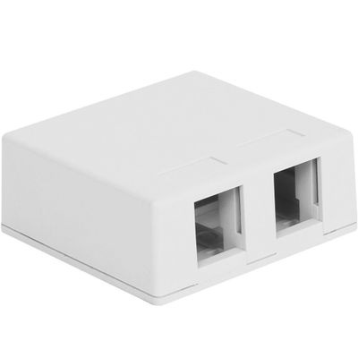 ICC 2-Port Surface Mount Box for Slim/Wide Keystone Jacks, White, 1-Pack