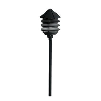 Kichler 15005BKT Six Groove Path & Spread 1-Light 12V, Textured Black