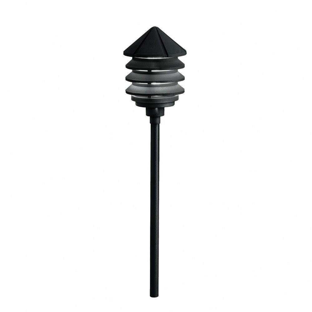 Kichler 15005BKT Six Groove Path & Spread 1-Light 12V, Textured Black