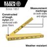 Klein Tools 910-6 Folding Ruler 6-Foot, Durable Fiberglass, Inside Reading view 2