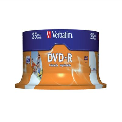 Verbatim 43538 16x Wide Printable DVD-R - Spindle 25 Pack