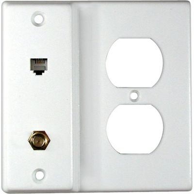 Ac/Coax/Phone Wall Plate