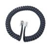 Cablesys ICC Coiled Telephone Handset Cord for Use with PBX Phone Systems, VoIP Telephones - 6 Ft Uncoiled, Rj22, 1.5 Inch Lead on Both Ends, Metal Gray view 1
