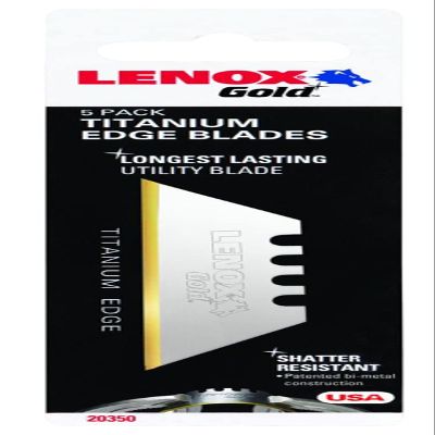 LENOX Utility Knife Blades, Titanium Edge, 5-Pack (20350GOLD5C)