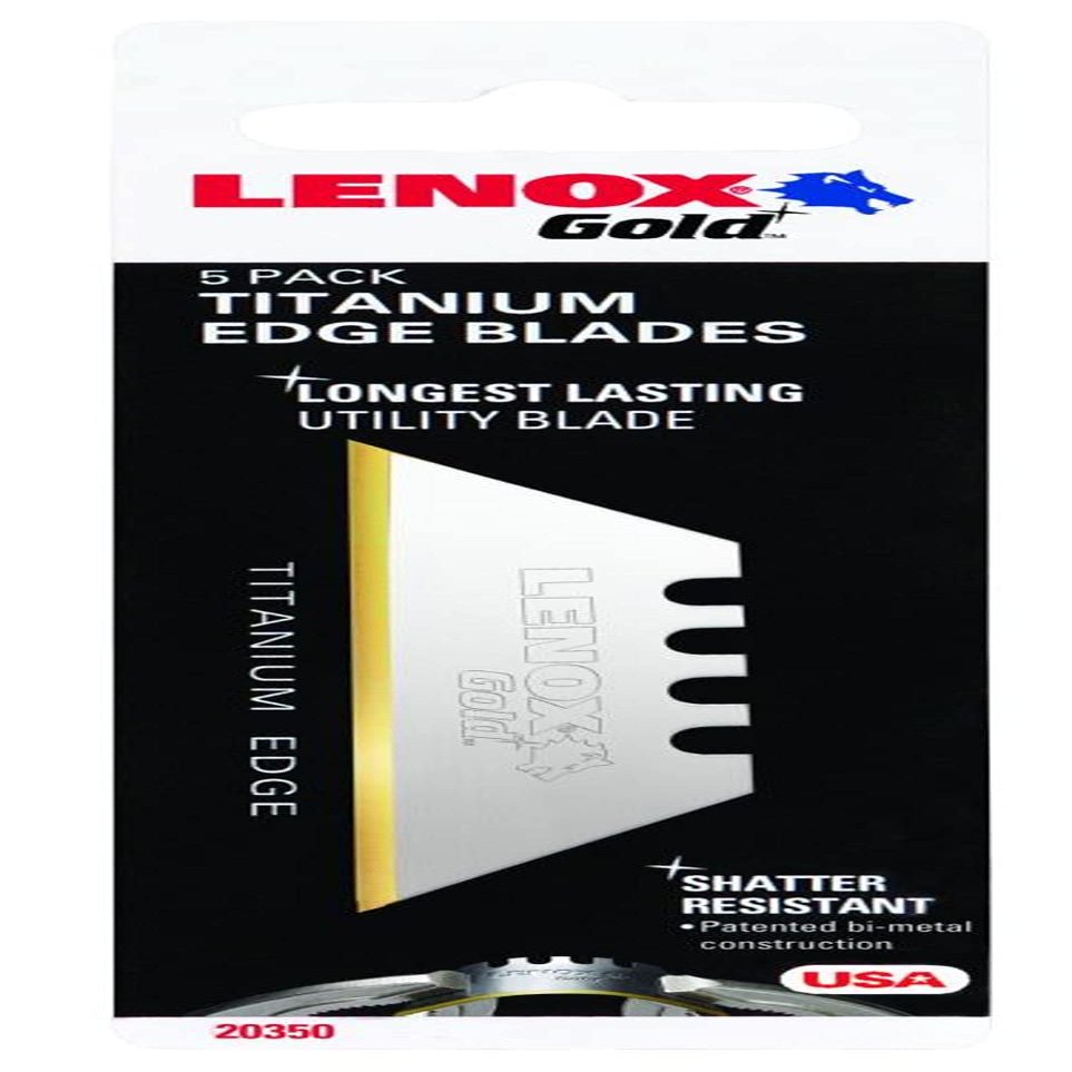 LENOX Utility Knife Blades, Titanium Edge, 5-Pack (20350GOLD5C)