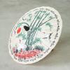 NOVICA Bird and Flower Saa Paper and Bamboo Parasol 'Crane Morning' view 3