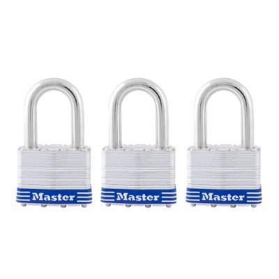 Master Lock 5TRILFPF Outdoor Padlock with Key, 3 Pack Keyed-Alike