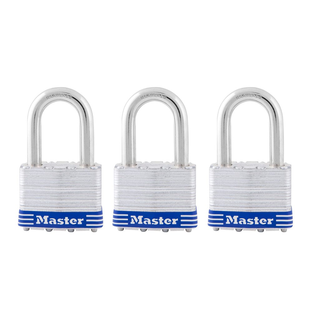 Master Lock 5TRILFPF Outdoor Padlock with Key, 3 Pack Keyed-Alike