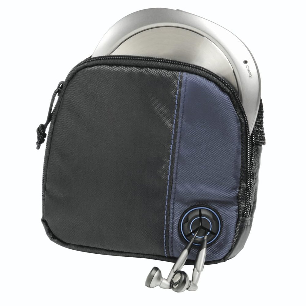 Hama CD Player Bag for Portable CD Player | Space for Storing 3 CD's | with Cable Outlet and Belt Loop | Black/Blue