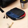 Hama CD Player Bag for Portable CD Player | Space for Storing 3 CD's | with Cable Outlet and Belt Loop | Black/Blue view 2
