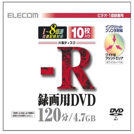 ELECOM ADV-R8XP10PR DVD-R for Recording