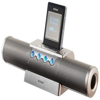 BUSlink 512 MB MP3 Player with Amplified Docking Station - Silver - USB - Compatible with MP3 Player