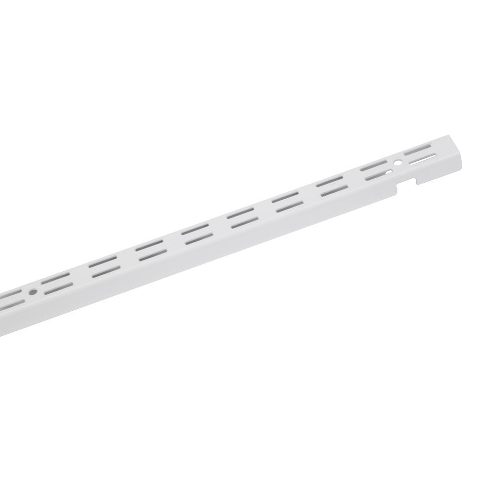 ClosetMaid ShelfTrack White Standard Upright, Closet System Hardware, 84 in., Double Slot, Durable Steel for Closets, Pantries, Utility, Laundry