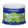 Verbatim CD-RW 700MB 2X-4X DataLifePlus Silver Inkjet Printable with Branded Hub - 50pk Spindle - 95159 view 1